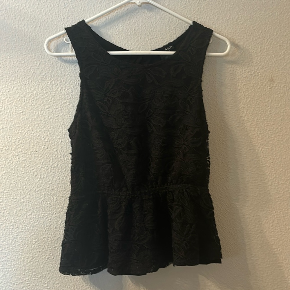 NWT Aqua lace peplum tank top size large